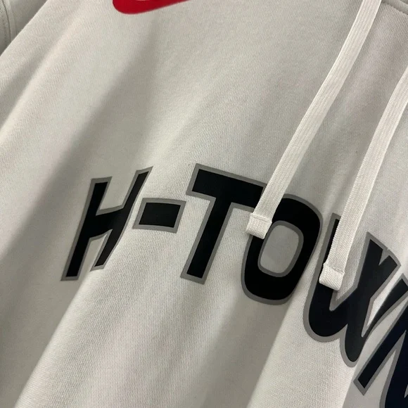 Nike White H-TOWN Houston Rockets Hoodie with Red Swoosh - Picture 5 of 9